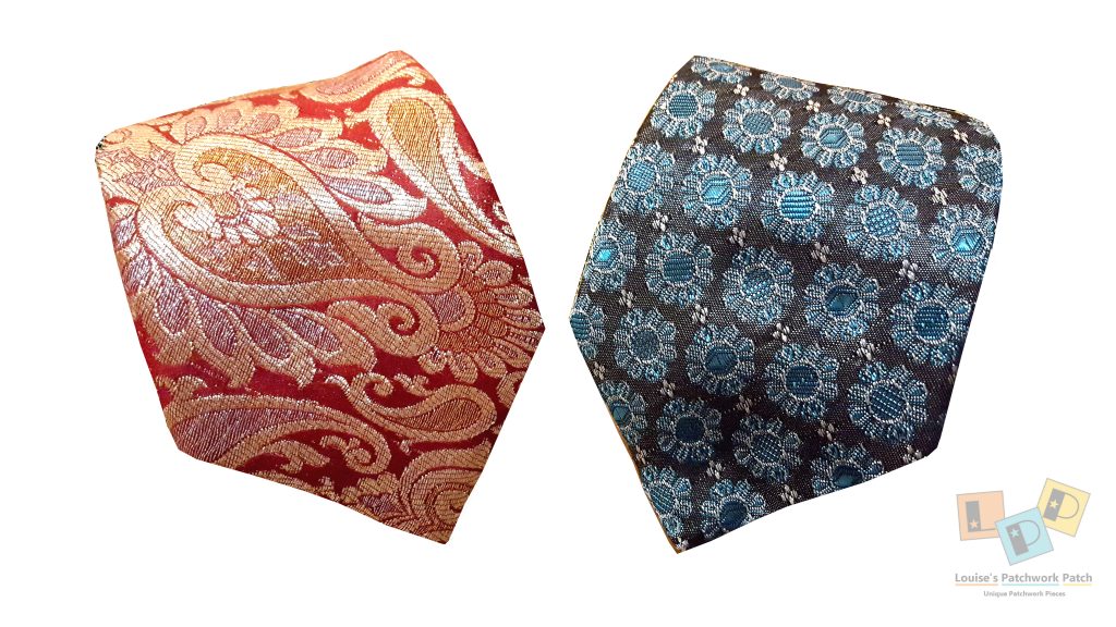 Blue flowers and red paisley silk and cotton blend tie.